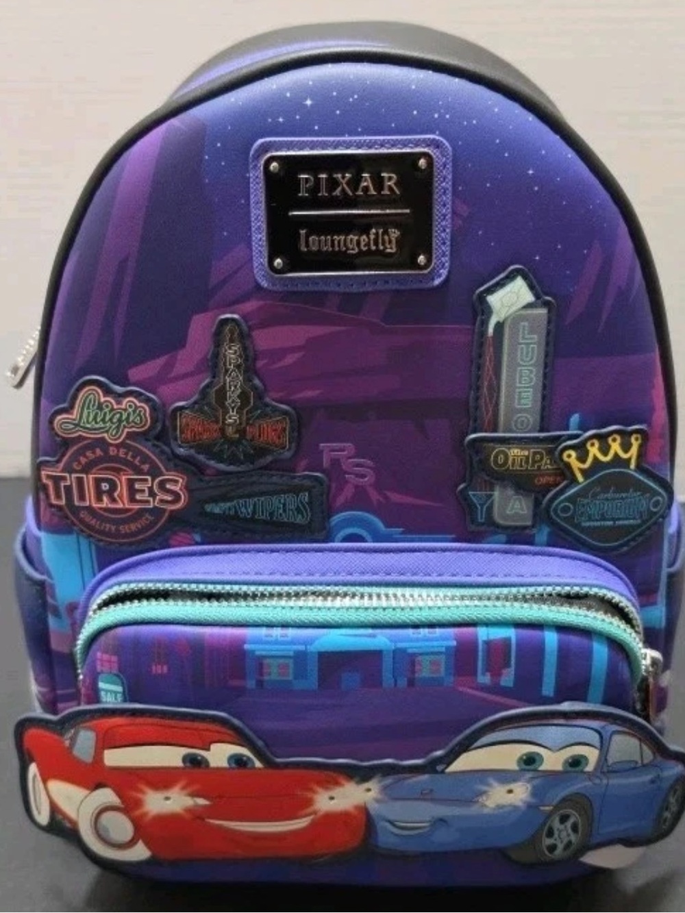 NWT Loungefly Cars Lightning McQueen & Sally Light-Up Mini Backpack